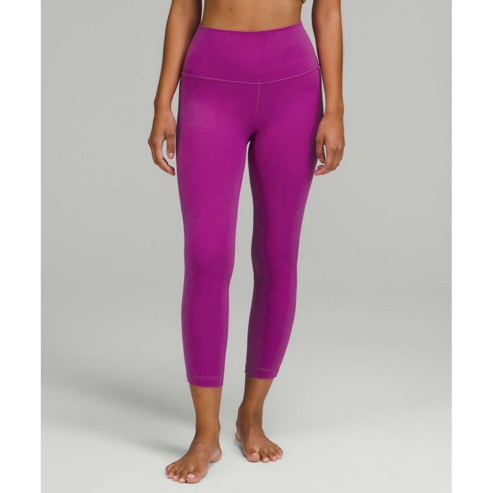 lululemon Align High Rise Crop 23" Size 4 Vivid Plum Purple Nulu Leggings